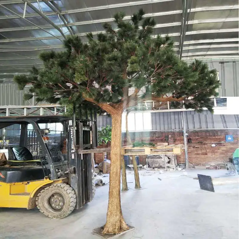 

customized size 6M height top artificial lighting pine tree for outdoor indoor decoration