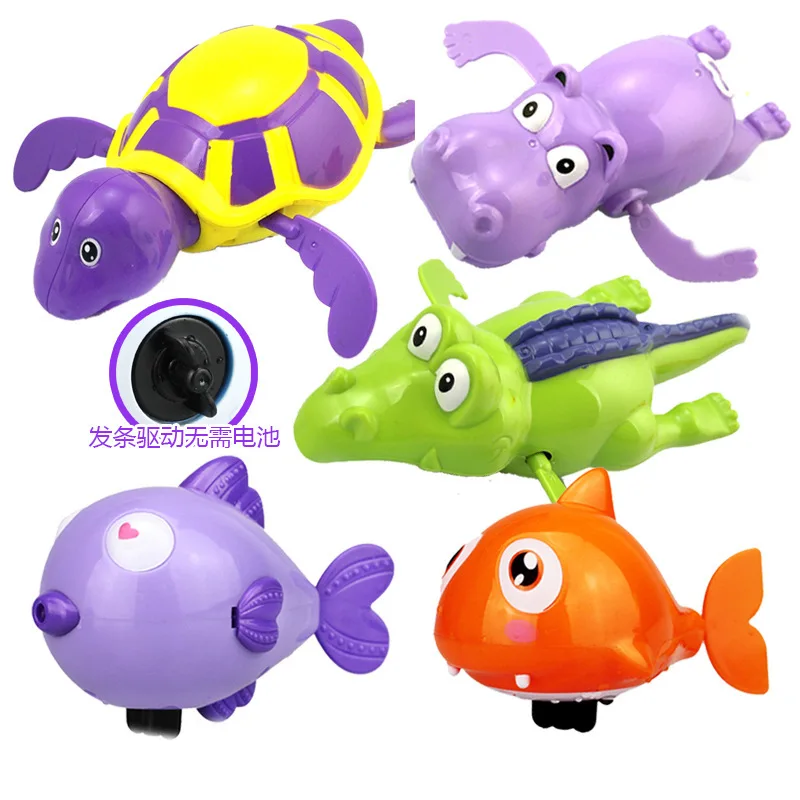 
Wholesale cartoon animal baby bath toy bathtub turtle hippo shark swimming toy 