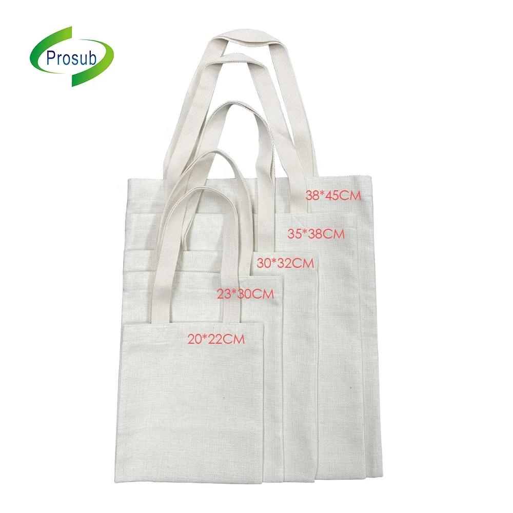 

Prosub Sublimation Shopping Shoulder Bag Custom Printing Logo Linen Blank Sublimation Tote Bag Sublimation Bags