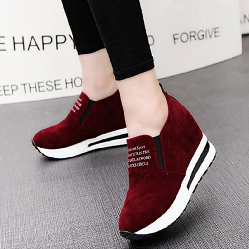 

women flat sports sneaker autumn fashion casual height increasing shoes lady outdoor comfortable new wedge