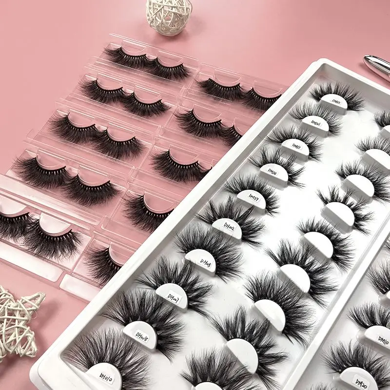 

Custom Packaging Vegan False Eyelash Manufacturers Private Label Faux Mink Silk Lashes Vendor 3D Mink 25mm Eyelashes