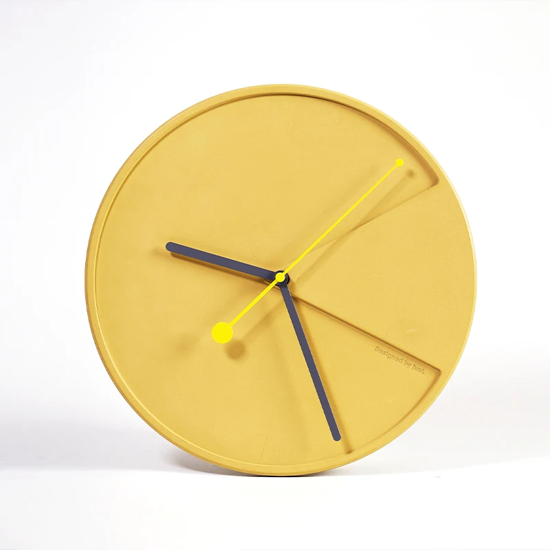 

Manufacturer Wholesale Creative Design Cement Wall Clocks Concrete Clock Other Novelty Gifts for Home Decor Decorations, Yellow or customized color
