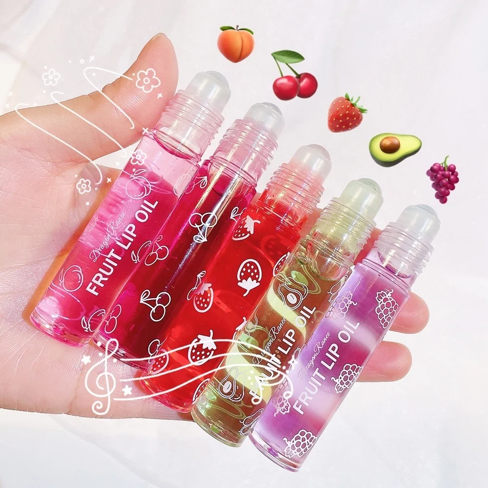 

Tik Tok Hot Selling Daily Transparent Anti Dry Lip Oil Balm Fruit Lipstick Long Lasting Moisturizing Roll-on Lip, As picture shown