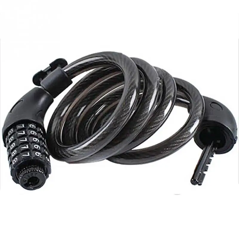 

1.2m Long 5 digit Anti-theft combination bicycle cable lock with mounting bracket resettable code