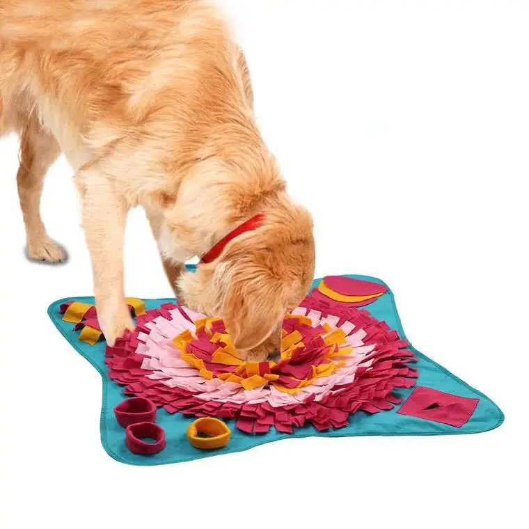 

Washable Dog Snuffle Mat Large Dogs Food Feeding Pad Cat Pet Sniffing Nosework Training Blanket, As picture