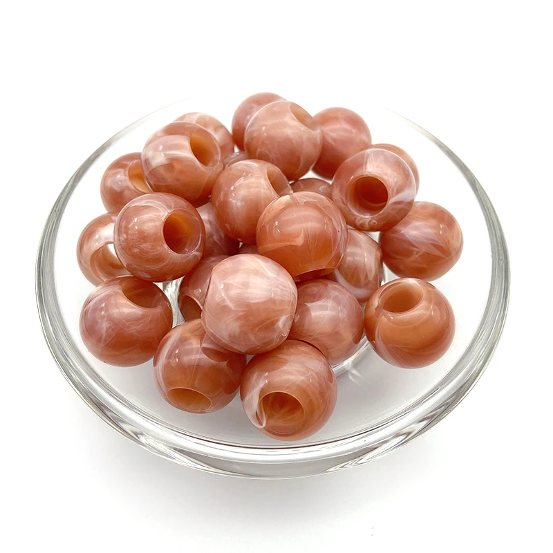 wholesale plastic flesh color beads acrylic big large hole round