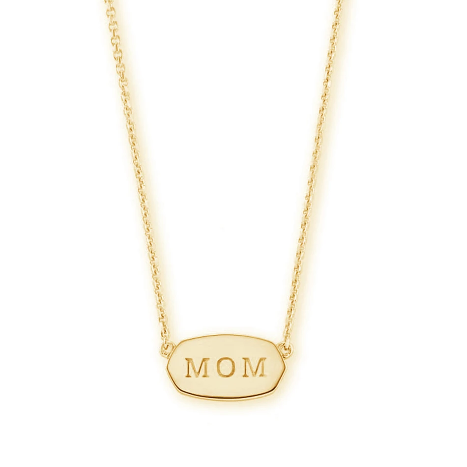 

Mother's day gift wholesale gold jewelry 925 sterling silver trendy jewelry 18k gold vermeil engraved mom necklace