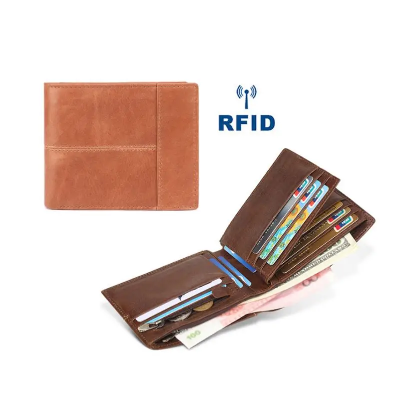 

Stay Fine Wallets For Men RFID Blocking Genuine Leather Men's Wallet, As picture shows or custom