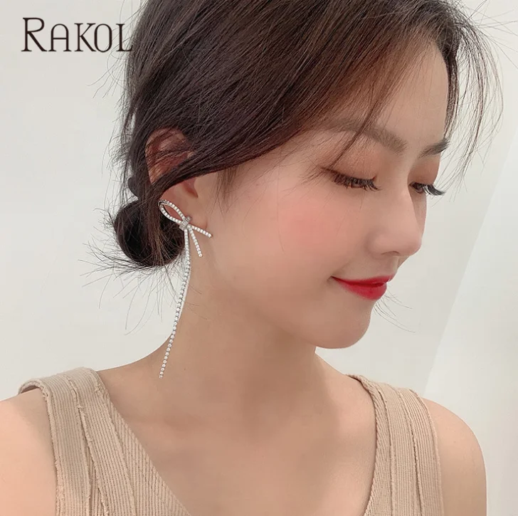 

RAKOL EP2702 Korean fashion elegance jewelry rhinestone high quality earrings, Picture shows