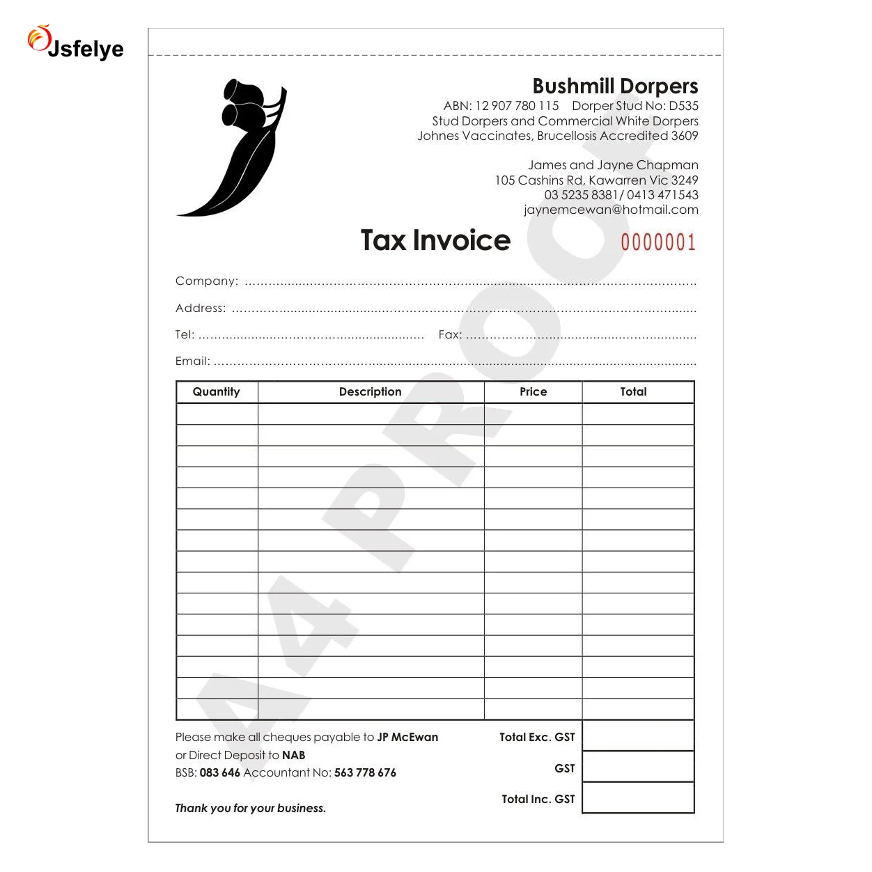 A4 Carbonless Ncr Duplicate Printing Paper Two Part White & Yellow
