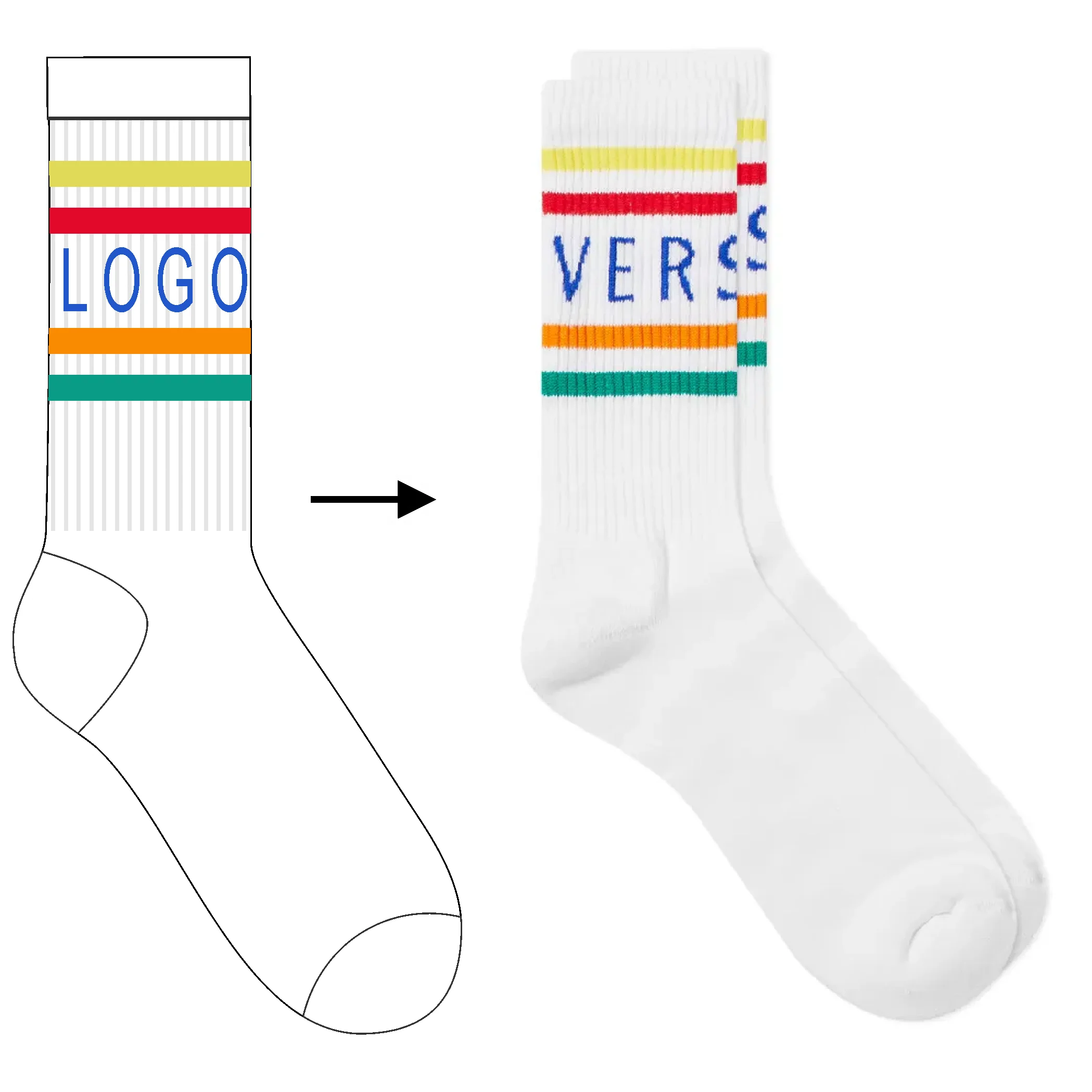 

Custom rainbow letters fluorescent green socks sports socks custom letters socks, Custom color