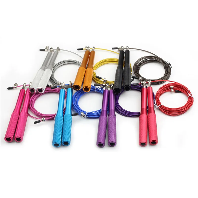 

Professional high quality aluminum high speed adjustable sports gym custom pvc skipping rope jump with logo, Customized colors