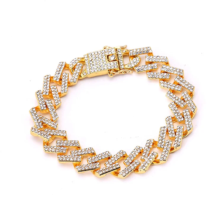 

2020 trendy charm feet bracelet rhinestone cuban link hip hop jewelry anklet