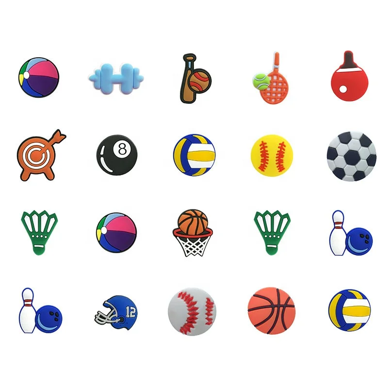 

New cartoon ball sports style beach garden shoes decoration accessories snap crocodile shoes decoration accessories charm, Customized
