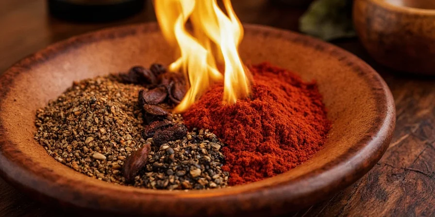 Comparison image of individual blackening spices