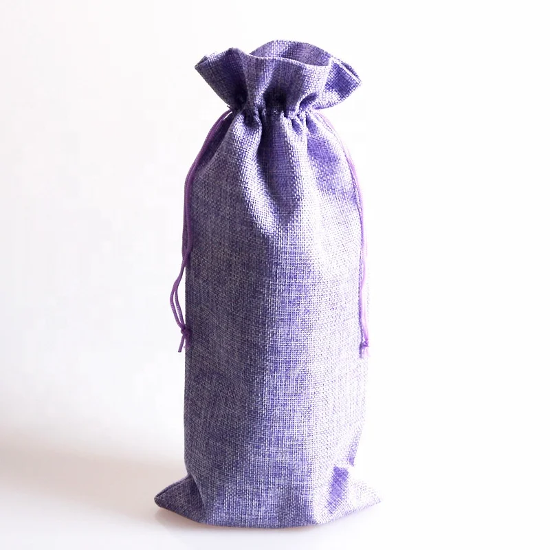 
Drawstring Wine Champagne Bottle Cover Bags Wedding Party Package Gift Bags Jute Burlap Bottle Bags 