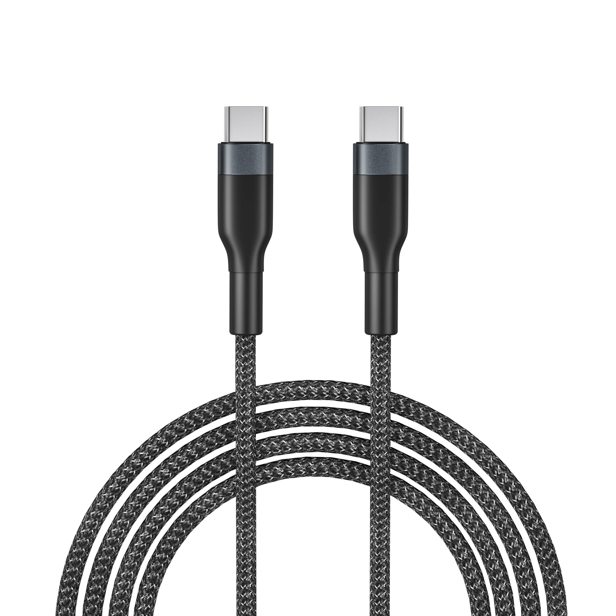 

60W USB C Cable Type C Cable fast charging USB-C to USB-C Charger kabel, Black/grey