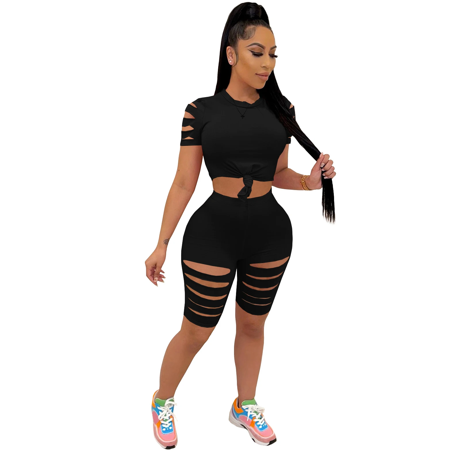 

Streetwear 2021womens summer tops pant set womens clothing