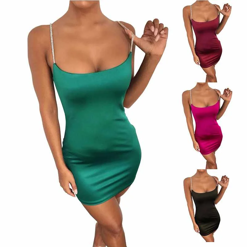 

Fashion Sexy Halter Solid Color Slim Evening Dress Female, Picture color