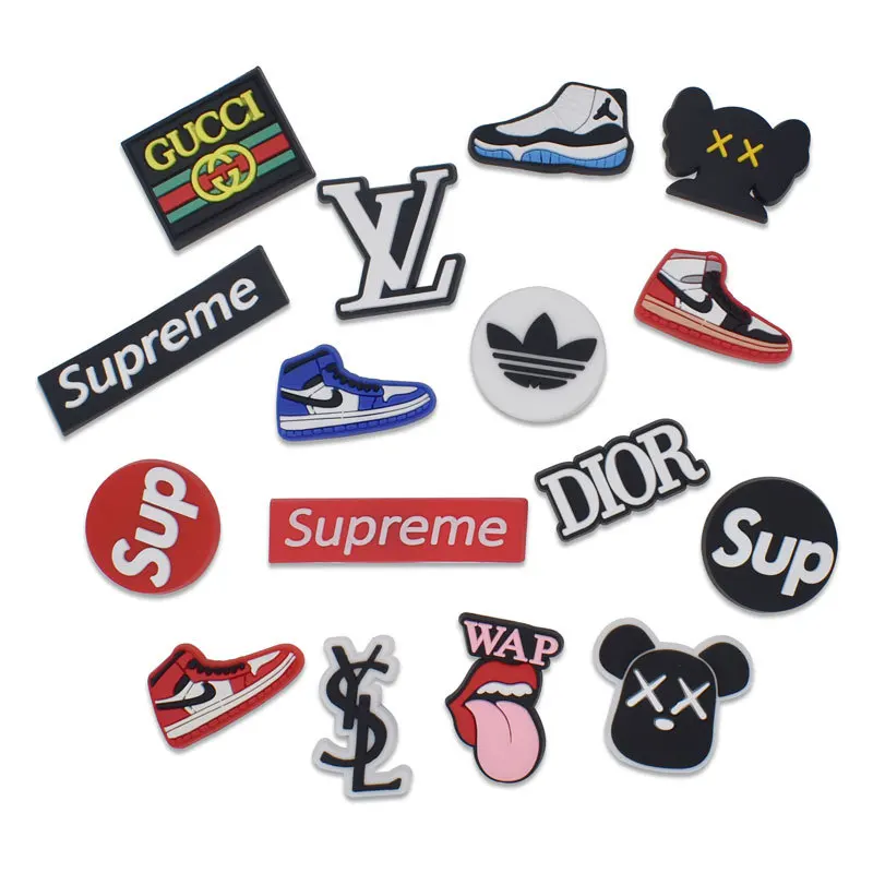 

2021 High quality shoe decoration Popular Korean TV series The squid game DIY brand logo Clog Soft PVC Custom croc charms, As picture