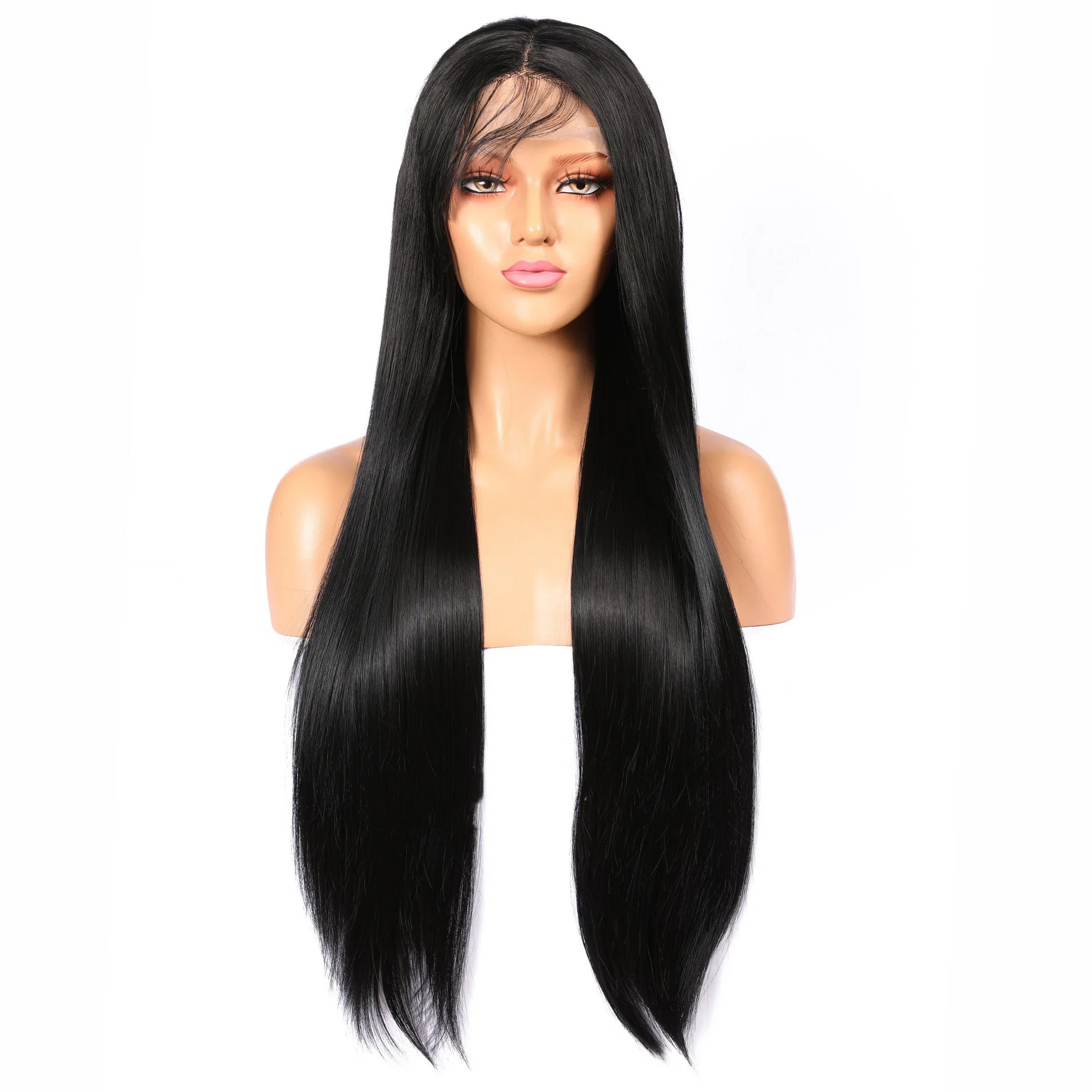 

Hp010 2021 New style European and American women's wigs long straight hair chemical fiber women wigs synthetic lace front wigs, Picture color