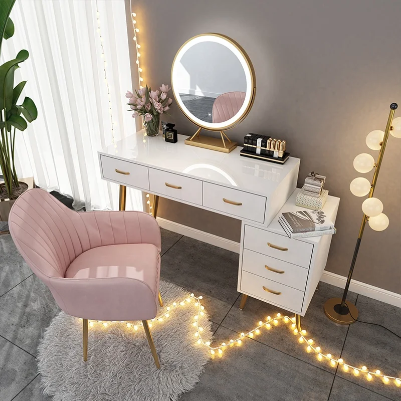 Nordic With Cabinet Dressing Table With Mirror And Stool Dressing Table ...