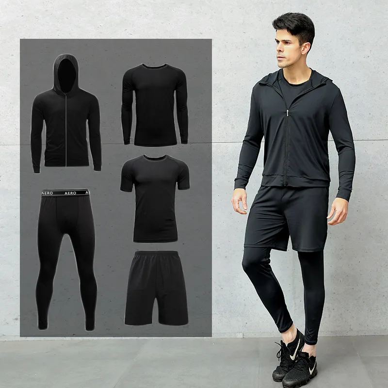 

INyoga New long sleeve tights gym running basketball fitness clothes for men