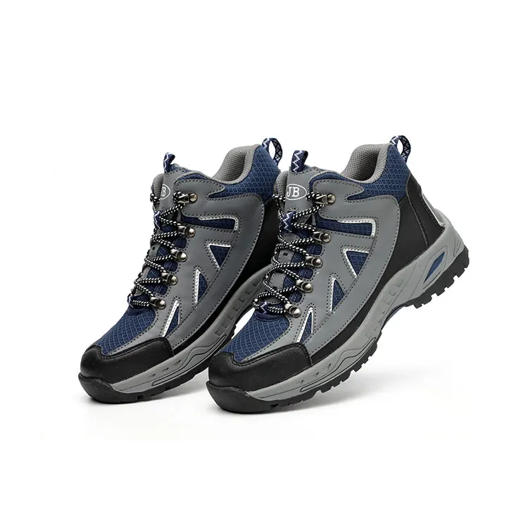 

Protective Ankle Comfortable Woodland Executive Steel Toe Safety Shoes, Blue and grey