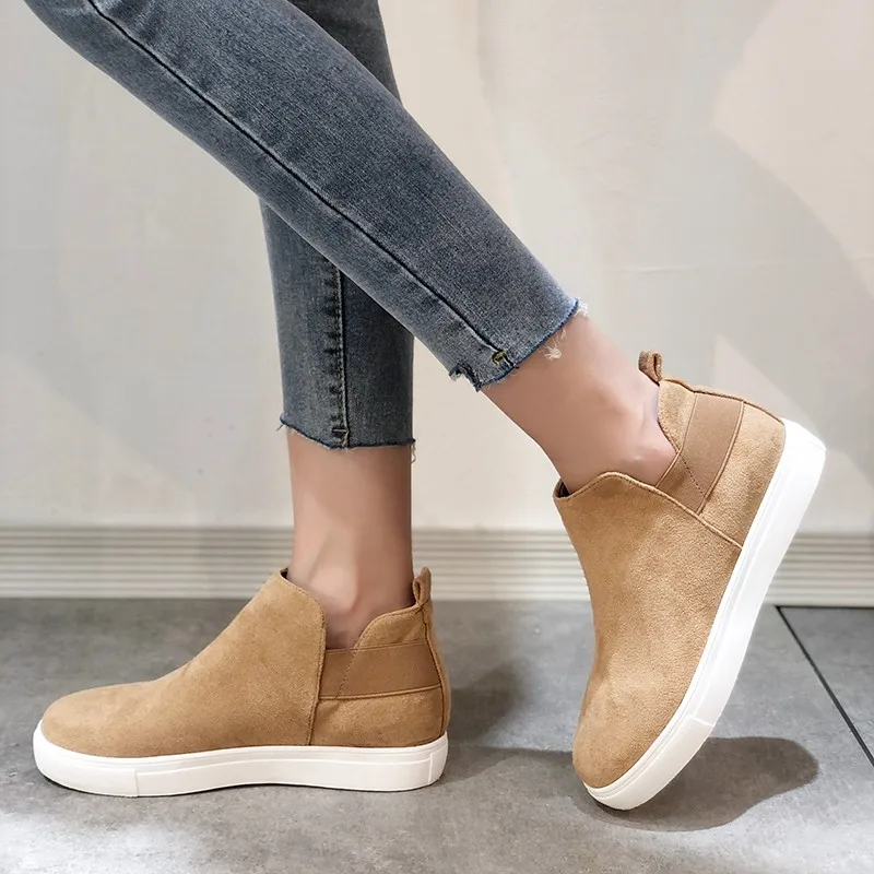 

Single shoes women 2021 summer new suede round toe flat shoes casual ladies lazy shoes