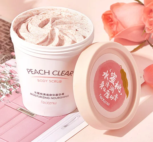 

New Arrivals 200g Peach Body Scrub Cream Deep Cleansing Wholesale Body Scrub Skin Whitening Moisturizing Scrub Women Care