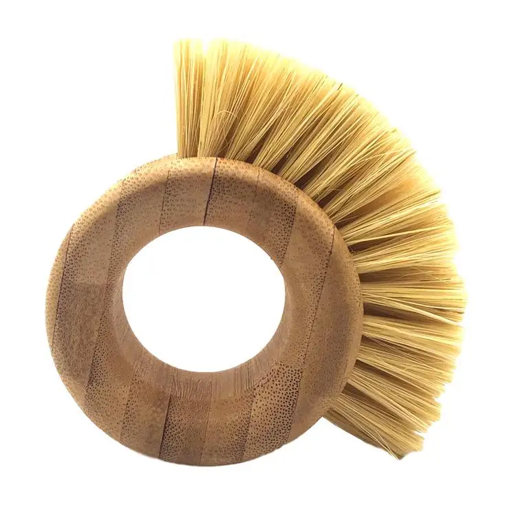 

Bamboo Dish Brush Natural Dish Scrub Brush With Handle Ring Shaped Fruit Vegetable Cleaning Brush For Kitchen Dishes Pan Pot