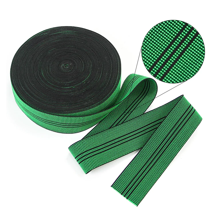 

Factory Price Web band Green 46mm Elastic String For Chair And Elastic Straps For Sofa, Multicolor can be customized