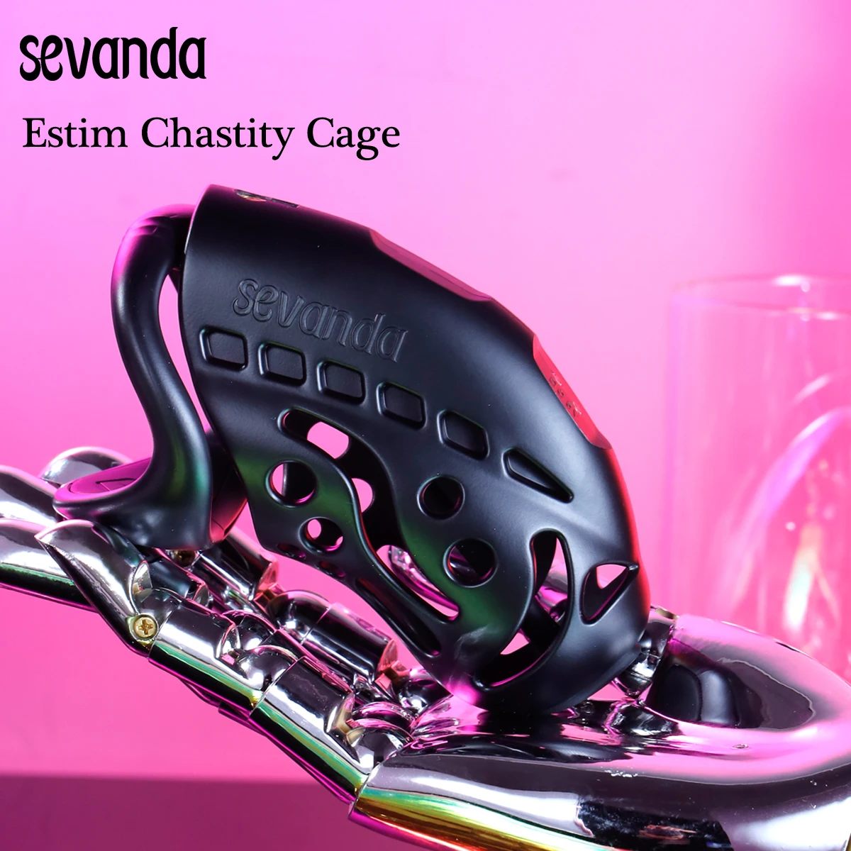 Electric Shock Black Male Chastity Lock Remote Control Penis Lock Waterproof Abs Nautilus Estim  Chastity Cage Sex Toys For Men