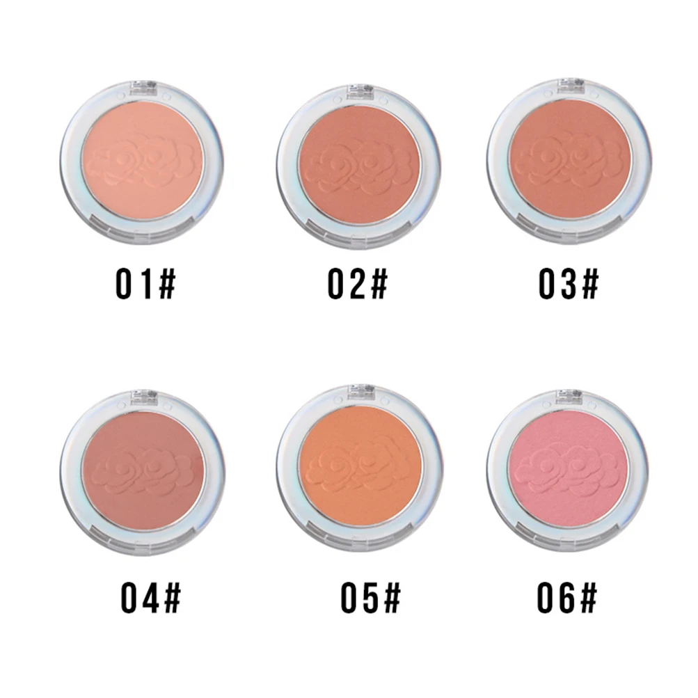 

Relief Flower Matte Pearl Monochrome Pink Blush Private Label Cosmetics Makeup Face Peach Blusher Facial Contouring No Logo