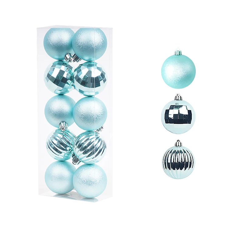 

Christmas Decorations Suppliers 5CM 10Pcs/Set Blue Plastic Christmas Tree Hanging Balls for Xmas Trees Wedding Party