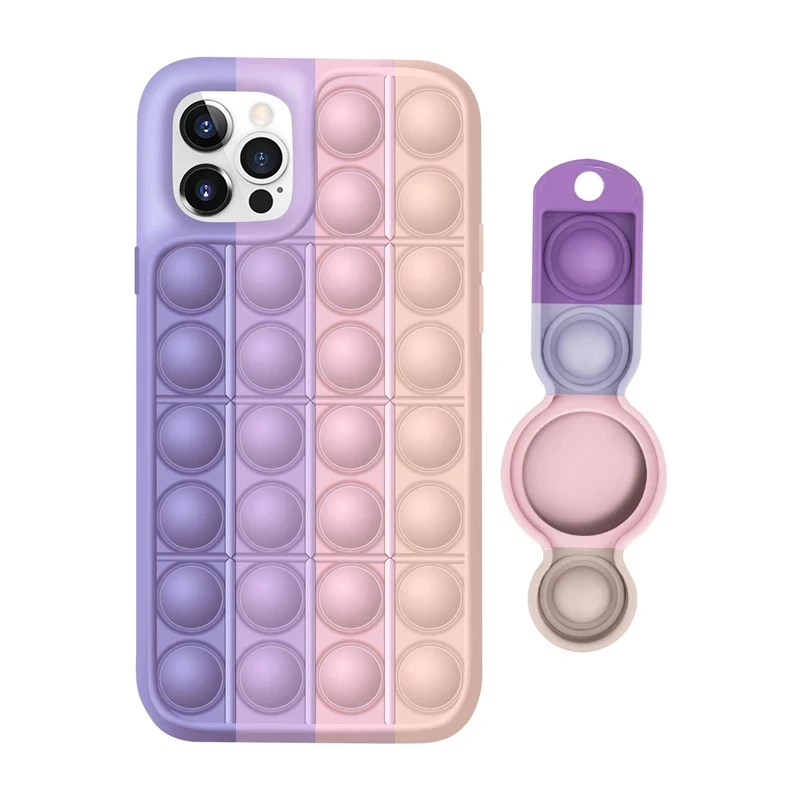 

Sensory fidget popper push toy silicone pops it phone case for iphone 12 pro max with fidget protective sleeve for airtag