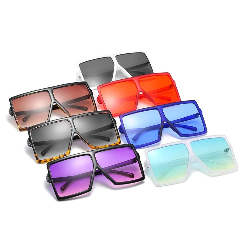 

2022 Custom Plastic Big Square Oversized Colorful Fashion Trendy Women Men Sun Glasses Shades Sunglasses 2022, As pic