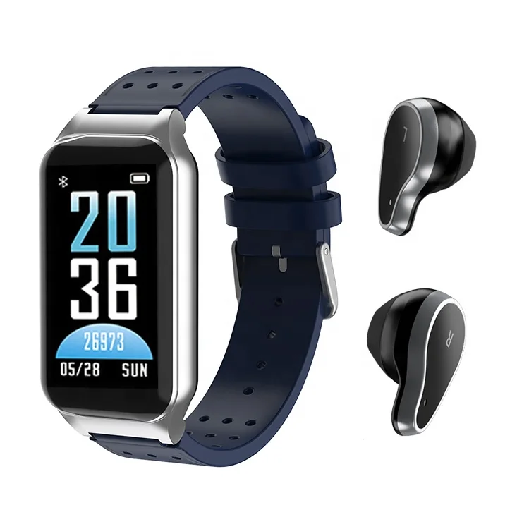 

Hot sale electronics 2 In 1 Smart watch with earbuds Gaming Sport Earphones with Mic Earphone, Black
