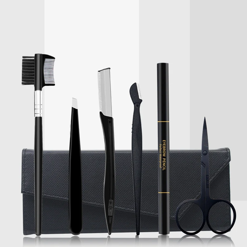 

Realong 6pcs Eyebrow Razor Set Grooming Kit Pencil Razor Scissors Eye Brow Trimmer Brush Comb