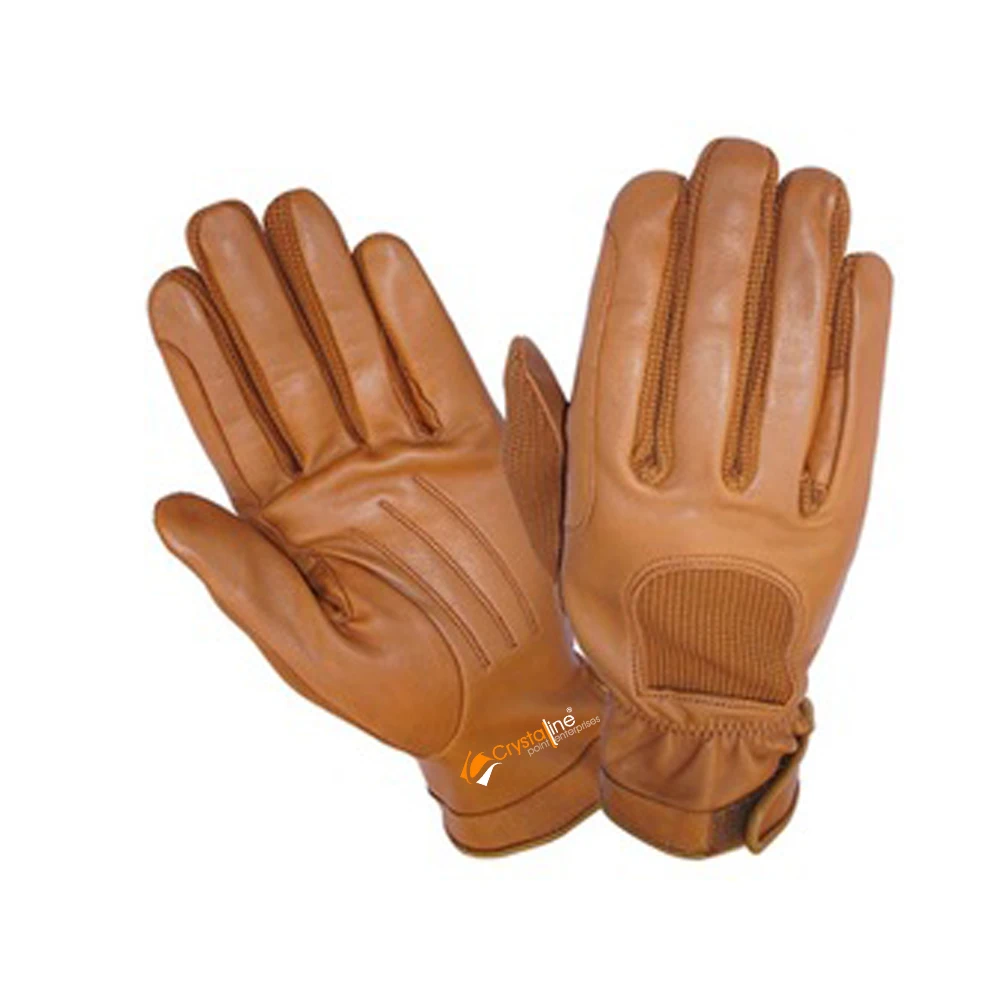 
Black Faux Fur Lined Winter Fashion Women Leather Dressing Gloves 