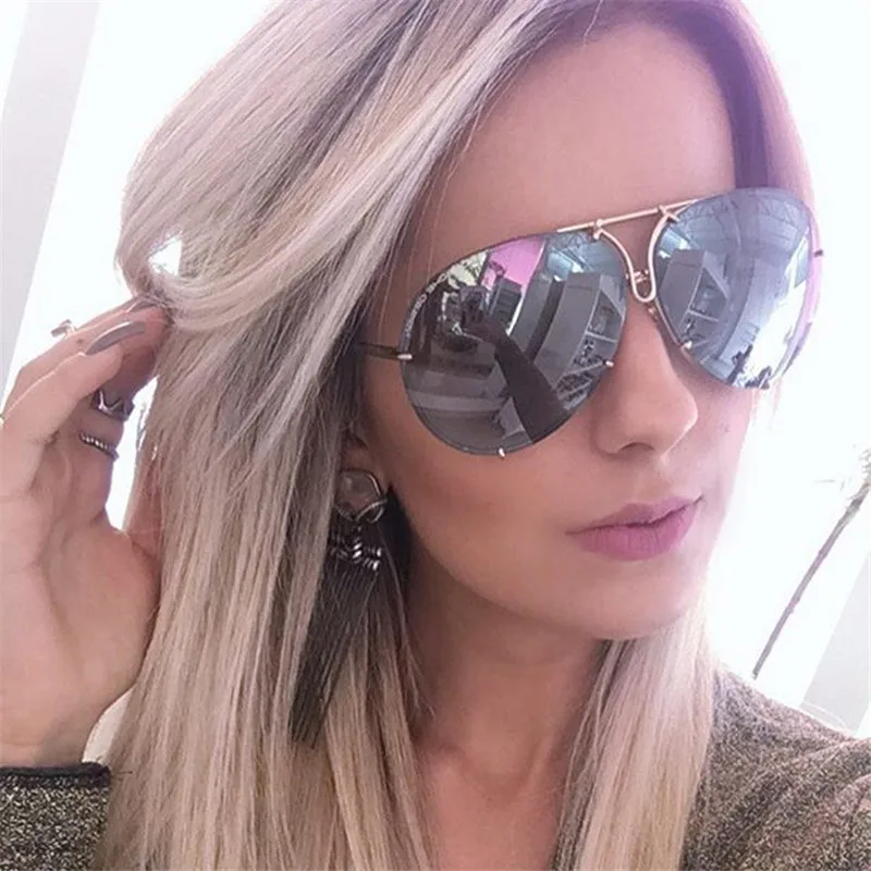 

WIIPU Fashion big frame sunglasses female trend ocean piece sunglasses round men's all-match sunglasses