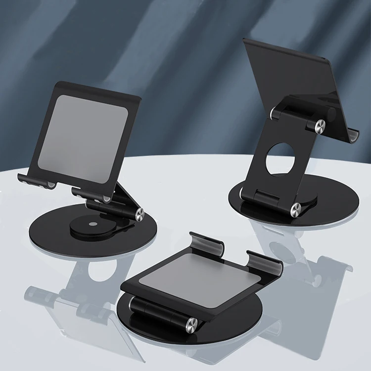

Factory High Quality Amazon Hot 360 Flexible Fold Desk Tablet Stand Aluminum Alloy Metal Adjustable Tablet Phone Holder Stand
