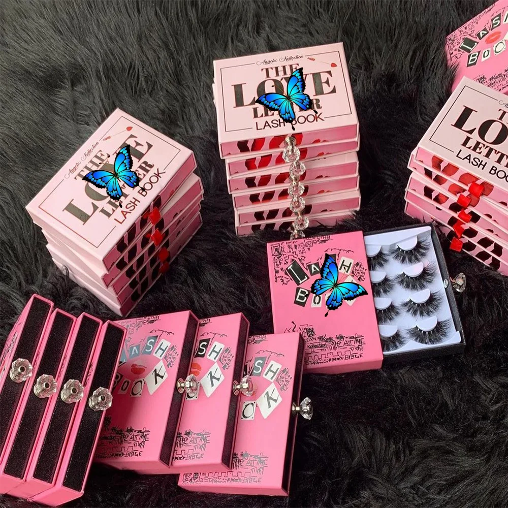 

100% 25 Mm 3D Mink Eyelash Thick With Unique Eyelash Packaging Box, Natural black
