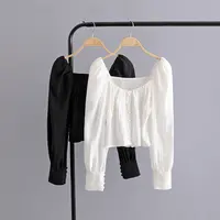 

R40499S Women Blouses Long Sleeve T-Shirt Linen Blouses Tops For Women