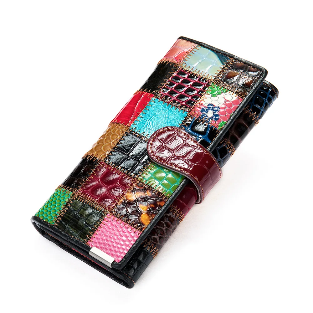 

2020 New Brand Wallets For Ladies Luxury Fashion Handbags Colorful Vintage Genuine Leather Crocodile Westal Wallet
