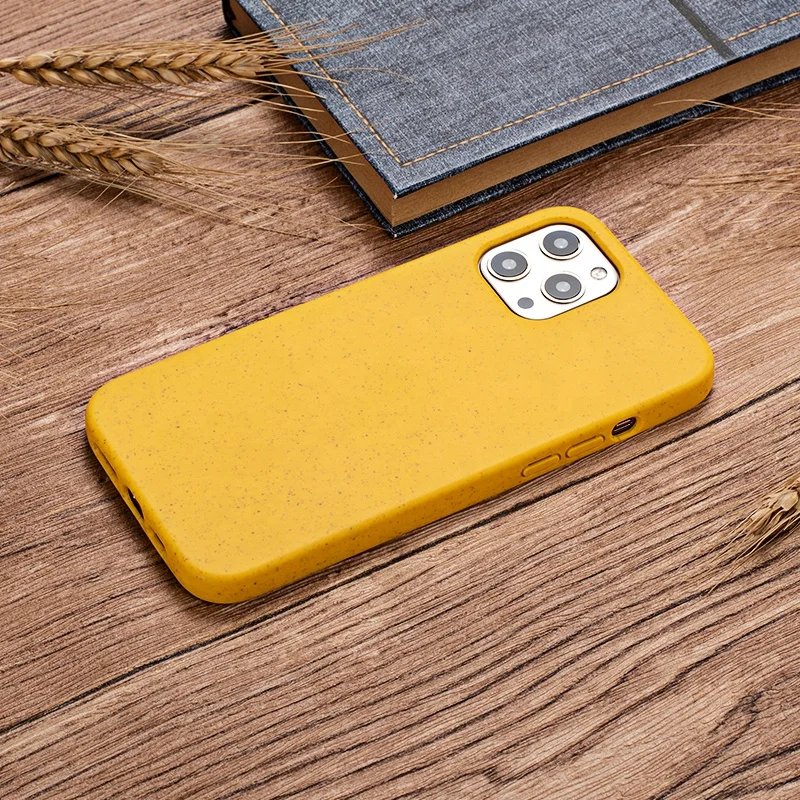 

Biodegradable Wheat Straw TPU Hybrid Soft Feeling Phone Case for iPhone 12/12 Pro/12 Pro Max/12 Mini Back Cover, Multi colors