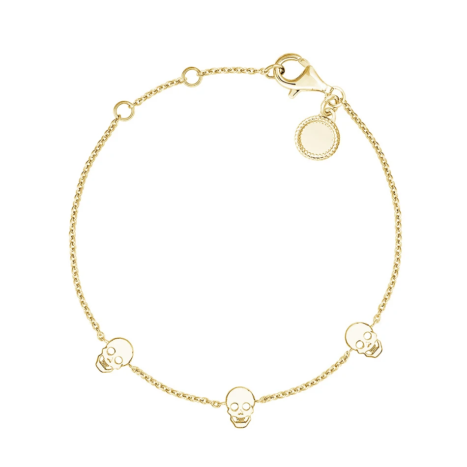 

Jewelry 925 Sterling Silver Bracelets Rose gold bracelet with skulls for women Orgy Party Jewelry