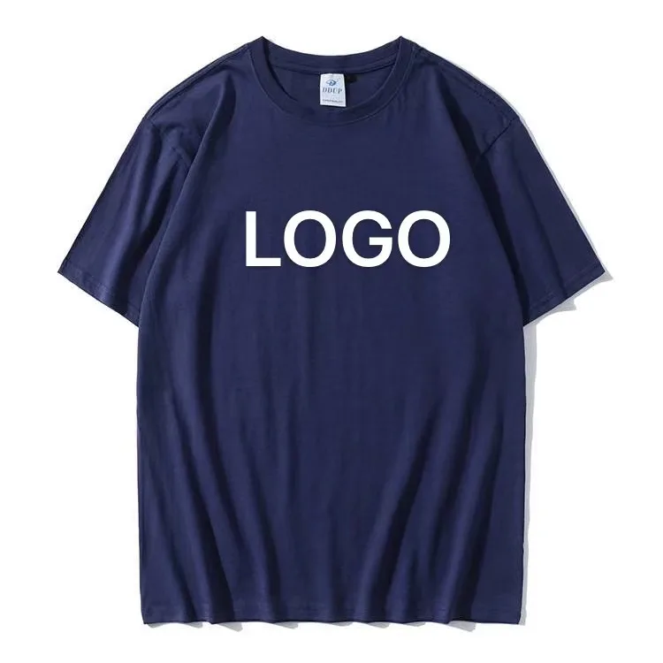 

Wholesale short sleeve O-neck T-shirt men's blank t-shirt 100% cotton plain Custom logo white tshirt