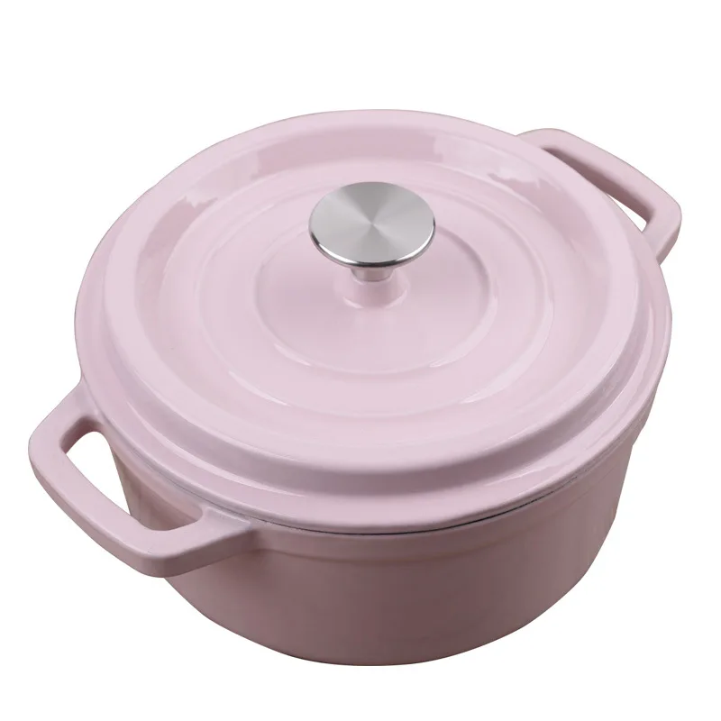 

new nonstick cast iron pot pink enamel pots, Purple