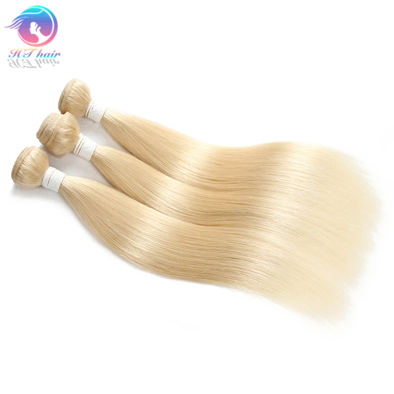 

10a blonde 613 raw indian straight human hair bundle deals and closure